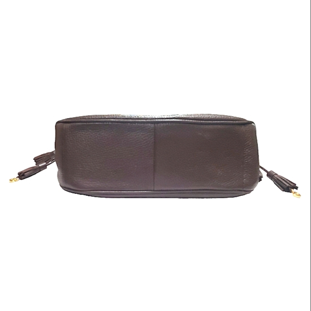 Lovcat Paris Brown Leather shoulder bag with tassels and gold charms - Picture 8 of 10